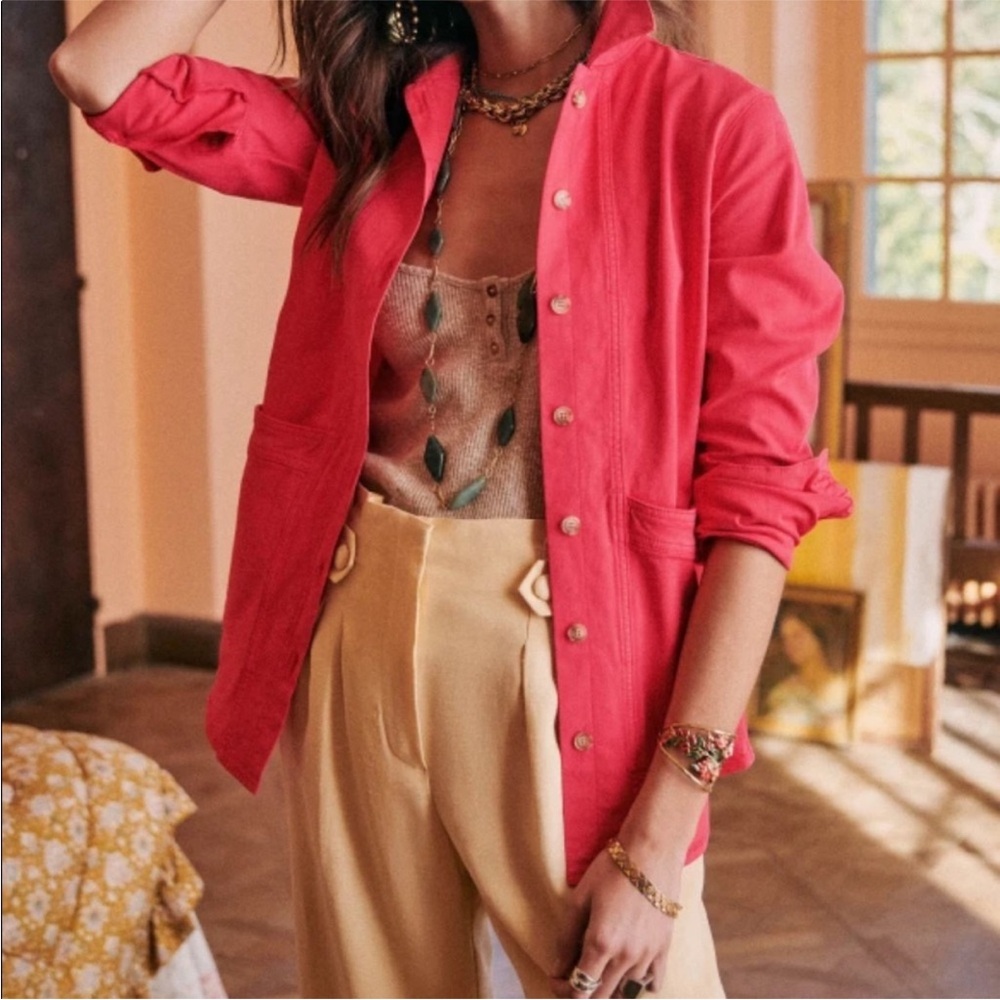 Sezane Will Jacket in bright red
